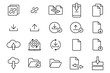 © sobahus surur - Download set icon. Contains icons download, upload, transfer, link, etc. suitable for web site design, app, user interfaces, printable, etc. Line icon style. Simple vector design editable