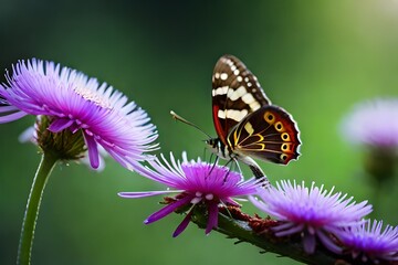 Poster - butterfly on flower