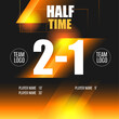 Football match sport graphics black and orange template for online broadcast and social media