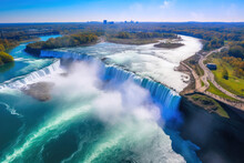 Elevated Glimpse Of Niagara's Breathtaking Falls