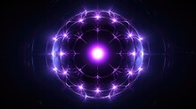 Purple Violet Glowing Orb Sacred Geometric Atomic Sphere
