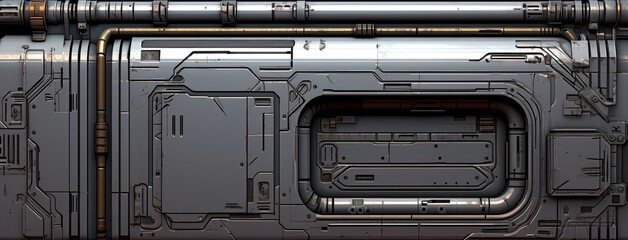 Scifi wall texture panel. Generative AI