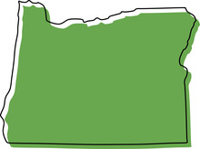 Oregon Stylized Vector Map Oregon Outline