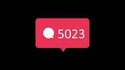 Wall Mural - Animation of social media messages notification icon on transparent background alpha channel