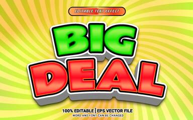 Wall Mural - big deal sale bold cartoon 3d vector text effect design