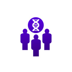 Poster - clones or cloning icon with people and dna