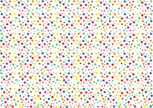 Colorful Polka Dots Seamless Pattern. Dotted Background, Confetti For Celebration, Fabric Material, Wrapping Paper. Colorful Polka Dots Seamless Patterned.