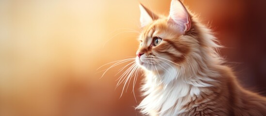 Poster - Close up portrait of a stunning cat with red and white fur