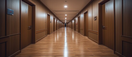 hotel room with a closet in the corridor