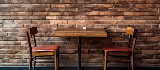 Sticker - Furniture made of wood are present in the coffeehouse