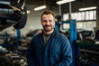 Photo of a mechanic man in a car repair shop