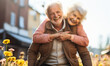 © Bartek - Piggyback Ride for Love: An Elderly Couple Enjoying Their Retirement