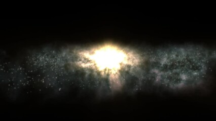 Wall Mural - bright galaxy consisting of nebulae and star clusters. the central part of the galaxy with a bright 