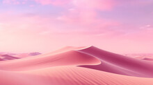 A Breathtaking Desert Landscape With Vibrant Pink