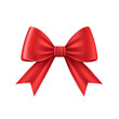 © CraftyKittyArt - Red ribbon bow. Clipart illustration created with Generative Ai technology