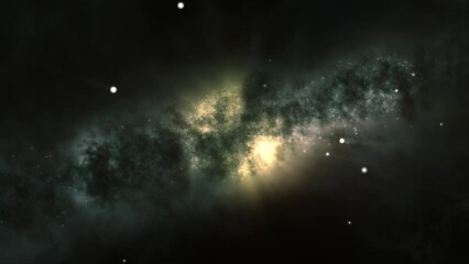 Wall Mural - bright galaxy consisting of nebulae and star clusters. the central part of the galaxy with a bright 