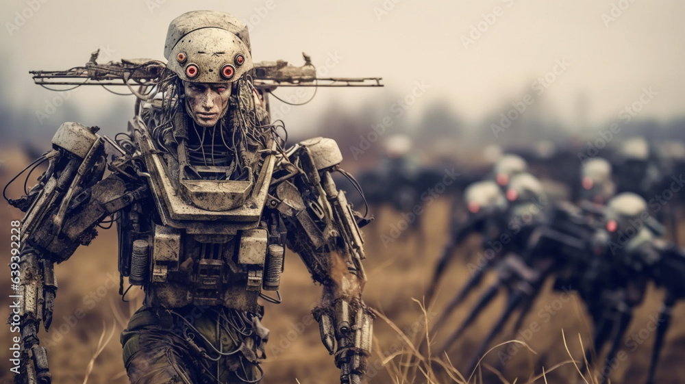 Humanoid Android Robot With Artificial Intelligence Evil Or Killer And Killing Machine