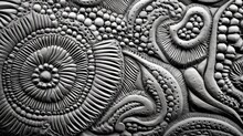 Close-up Surface With Imitation Fossils. Textured Surface With Convex Formation. Top View. Illustration For Cover, Card, Postcard, Interior Design, Decor Or Print.