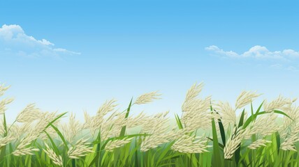 Wall Mural - rice field. web banner with copy space