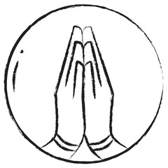 Poster - Hand drawn Namaste icon