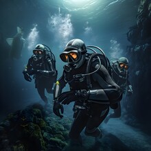 Scuba Diver In The Underwater
