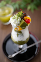 Wall Mural - matcha parfait, japanese green tea dessert