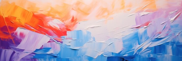 Poster - Abstract rough colorful multi colored art painting texture with oil brushstroke, Banner, Pallet paint on canvas.