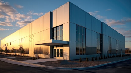 Poster - Commercial office building, Logistic business transport warehouse station, Factory and transport.