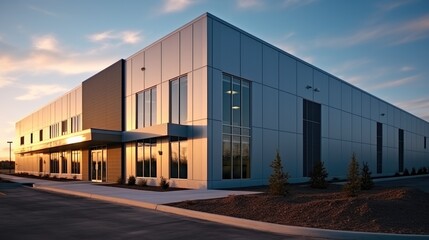 Poster - Commercial office building, Logistic business transport warehouse station, Factory and transport.