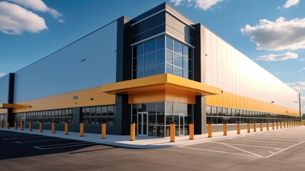 Poster - Commercial office building, Logistic business transport warehouse station, Factory and transport.