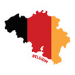 Isolated colored map of Belgium with its flag Vector