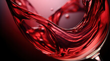 Luxurious Swirl Of Ruby Red Wine As It Slowly Settles Into Its Surrounding Glass Edges.