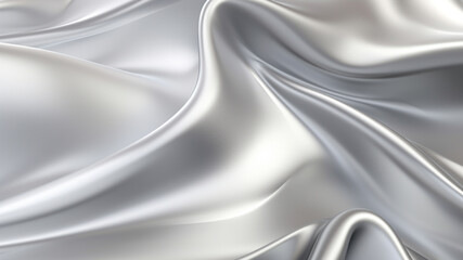 Elegance abstract soft focus wave glossy silver fabric use for background