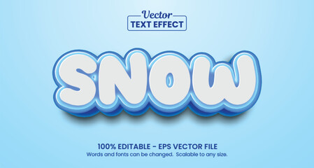 Wall Mural - snow editable text effect premium vector.