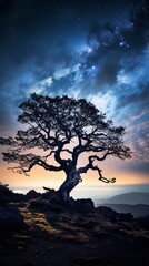 Wall Mural - The Milky Way painting the night sky, stars glittering like diamonds, an awe-inspiring view of the cosmos.