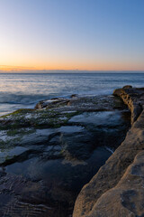 Canvas Print - rock platform and the ocean horizon.