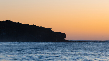 Canvas Print - sunrise view of ocean cliff.
