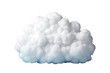 white cloud object isolated on transparent background ,cloud isolated cut out ,generative ai