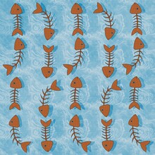 Seamless Pattern Of Brown Herringbone On A Blue Background