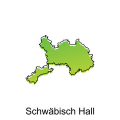 Wall Mural - map City of Schwabisch Hall. vector map of the German Country. Vector illustration design template