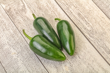 Poster - Green raw jalapeno peper heap