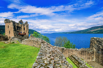 Sticker - Urquhart castle in the Scottish highlands by Loch ness