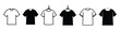 © 24hours - T-shirt icon. T-shirt icon collection line and flat style. T-shirt with hanger icon. T-shirt sign and symbol. Vector illustration.
