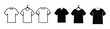 © 24hours - T-shirt icon. T-shirt icon line and flat style. T-shirt with hanger icon. T-shirt sign and symbol. Vector illustration.