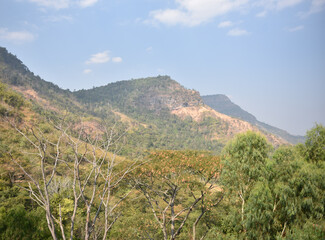 Beautiful mountain landscape, under bright sky