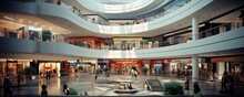 Modern future department store or shopping center mall. Generative ai