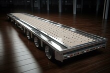 A Customized 3D-rendered Truck Or Trailer Deck Plank Made Of Aluminum. Generative AI