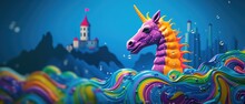 Mythical Seahorse Figurine Toy In Vibrant Polka Dot Colors Representing The  Beauty Of The Coral Reefs Down In The Deep Blue Seas, Fantasy Wonderland Lighthouse Guardian - Generative AI