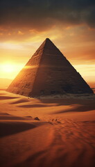 Wall Mural - sunset over the pyramids