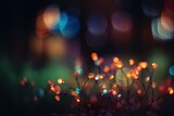 Fototapeta Przestrzenne - Colorful Christmas lights with blurred bokeh background